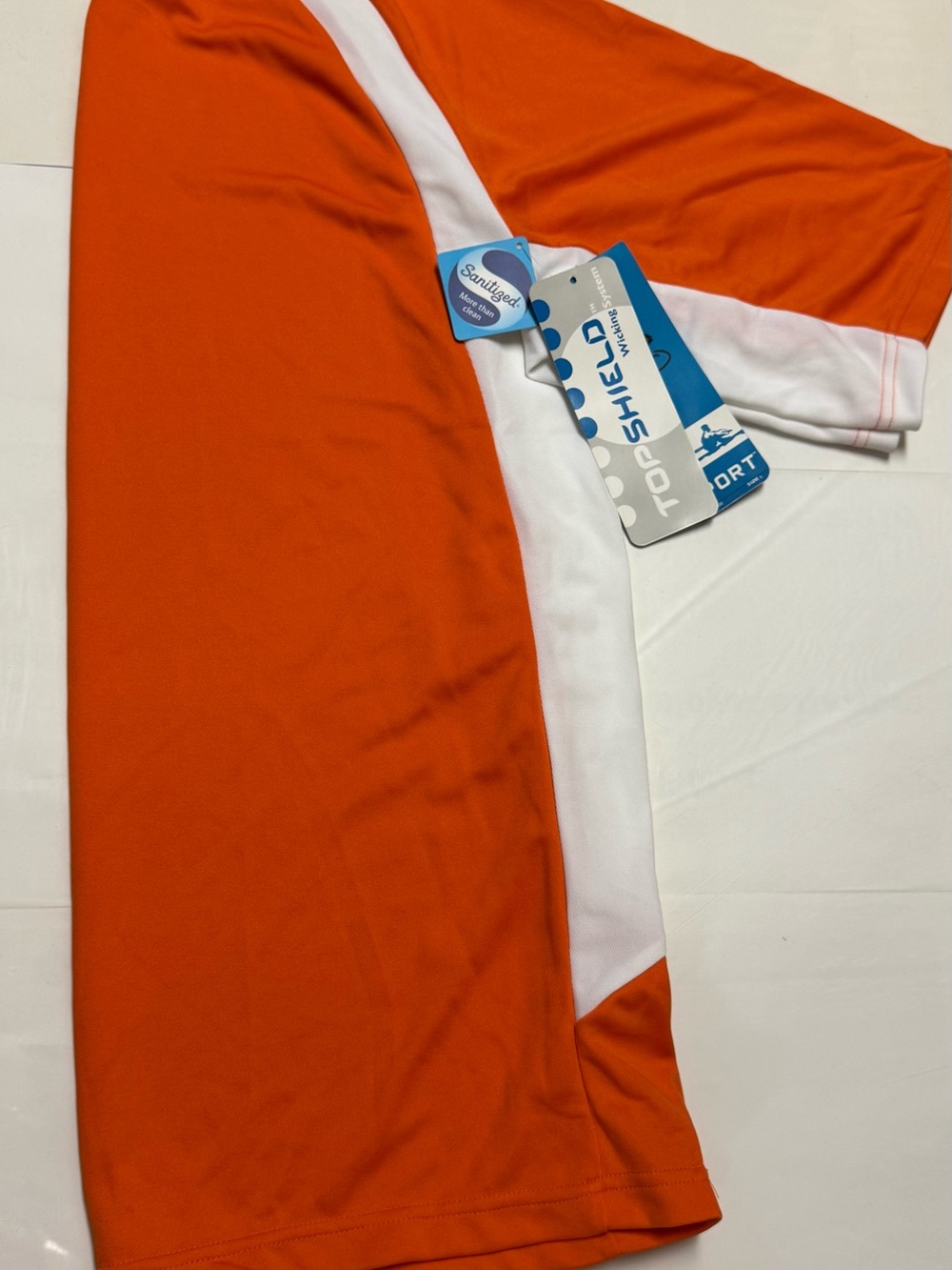 Charles River Apparel Orange & White Performance Sport Wicking Shirt size large